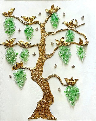 Golden Grape Resin Wall Decor